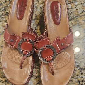 Ninnetonka Red Sandals Size 9. Inside Strap Wear Price Reflects